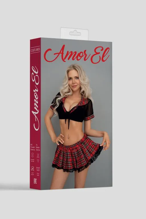 Эротическое эротический игровой костюм "дерзкая школьница" l-xl в 