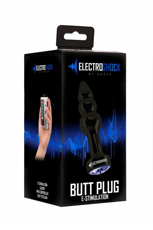 анальная пробка с электростимуляцией ribbed butt plug shots electroshock в 