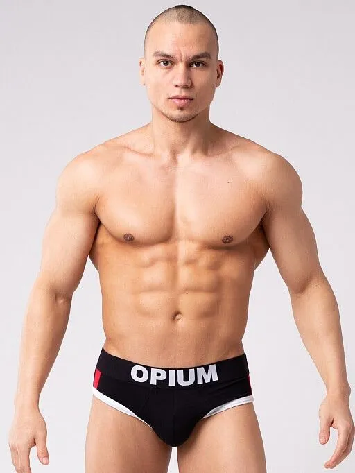 Эротическое трусы мужские слипы opium r137, черные в 