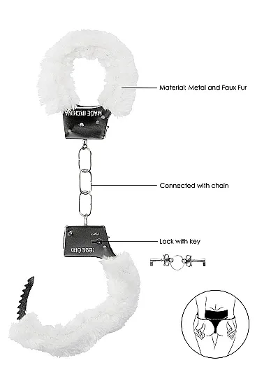металлические наручники с меховой обивкой beginner's handcuffs furry в 