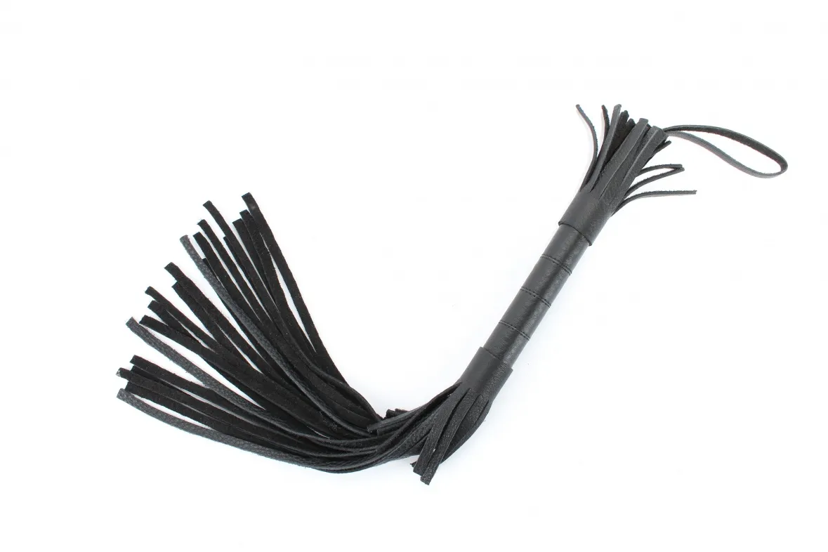 плетка короткая из натуральной кожи черная 54003ars в 