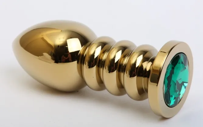 пробка металл фигурная золото с зеленым стразом 10,3х3,8см 47424-6mm в 