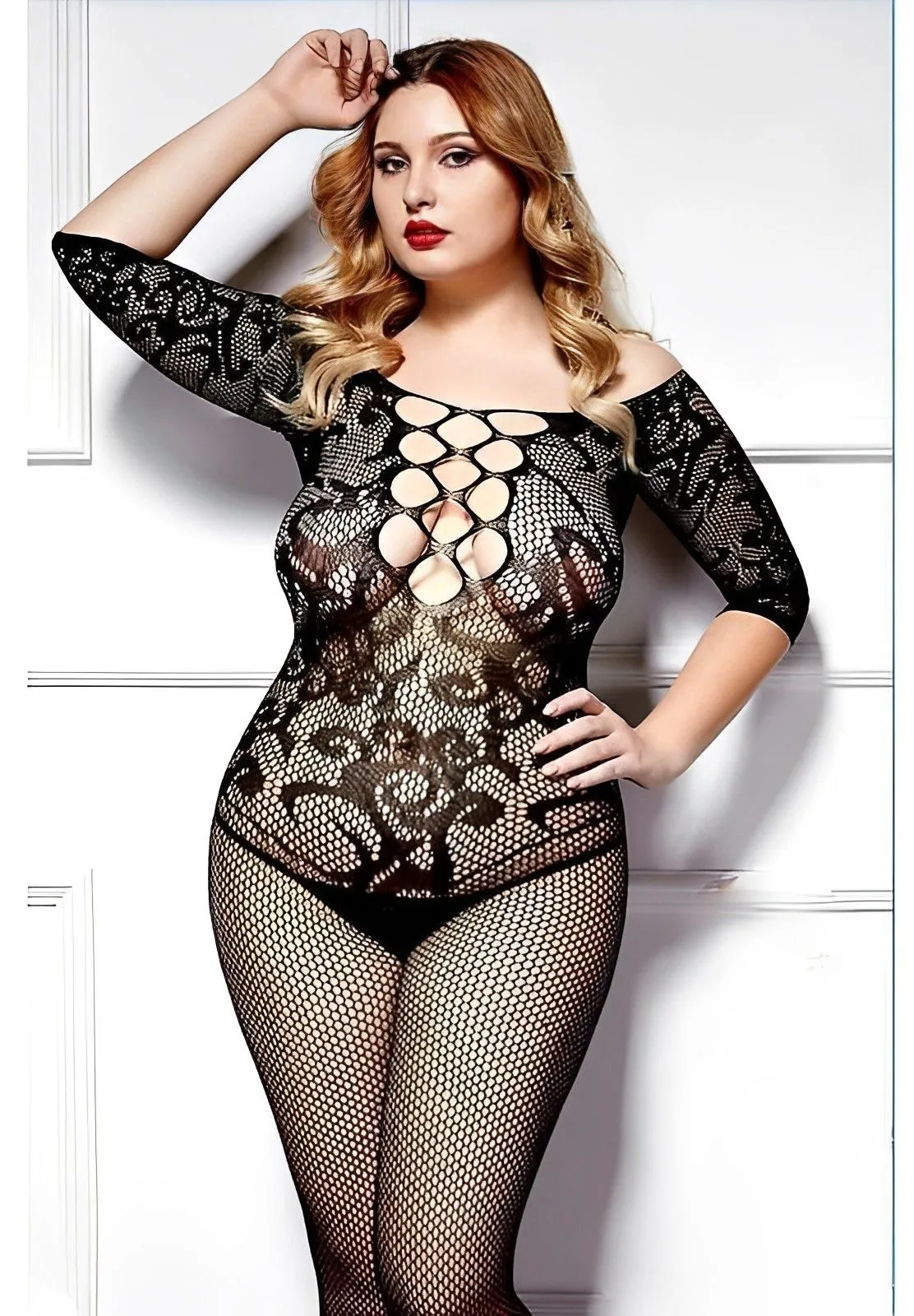 Кэтсьюит комбинезон-сетка, черный