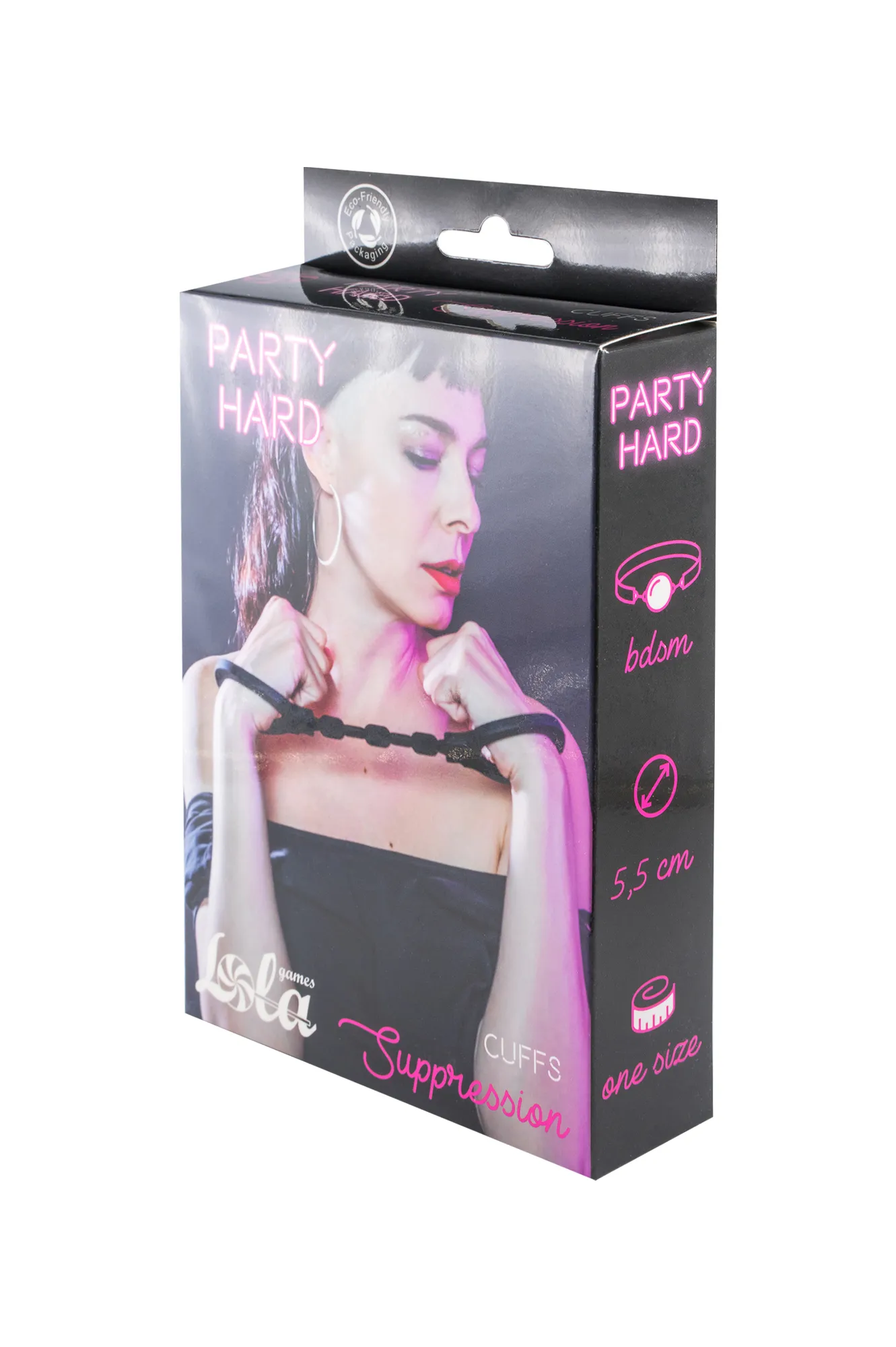 силиконовые наручники party hard suppression balck 1167-01lola в 