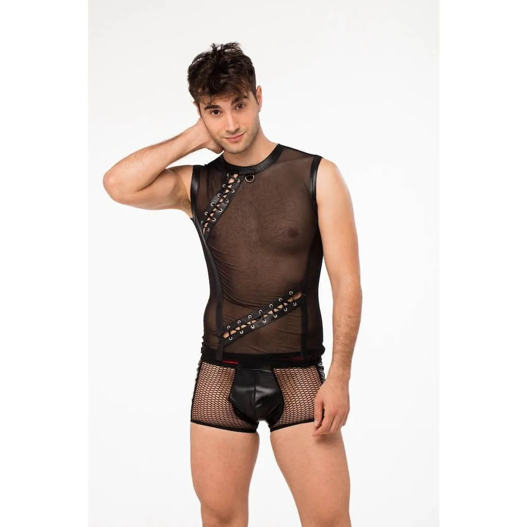 Эротическое футболка lapin rose с элементом шнуровки, размер s в 