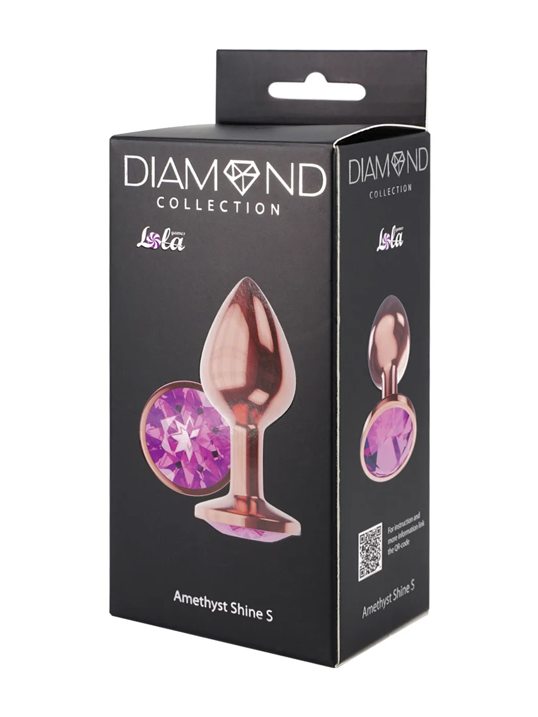 анальная пробка diamond amethyst shine s розовое золото 4025-01lola в 