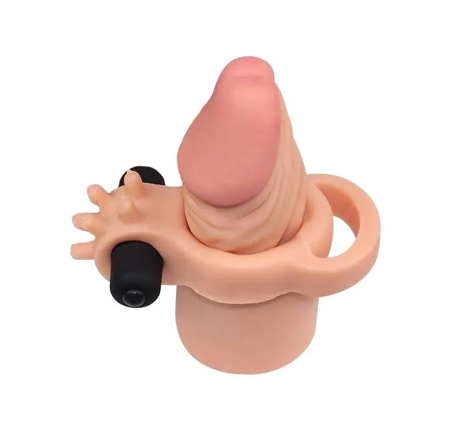 насадка на член lovetoy pleasure x-tender 7.5 inch, с вибрацией в 