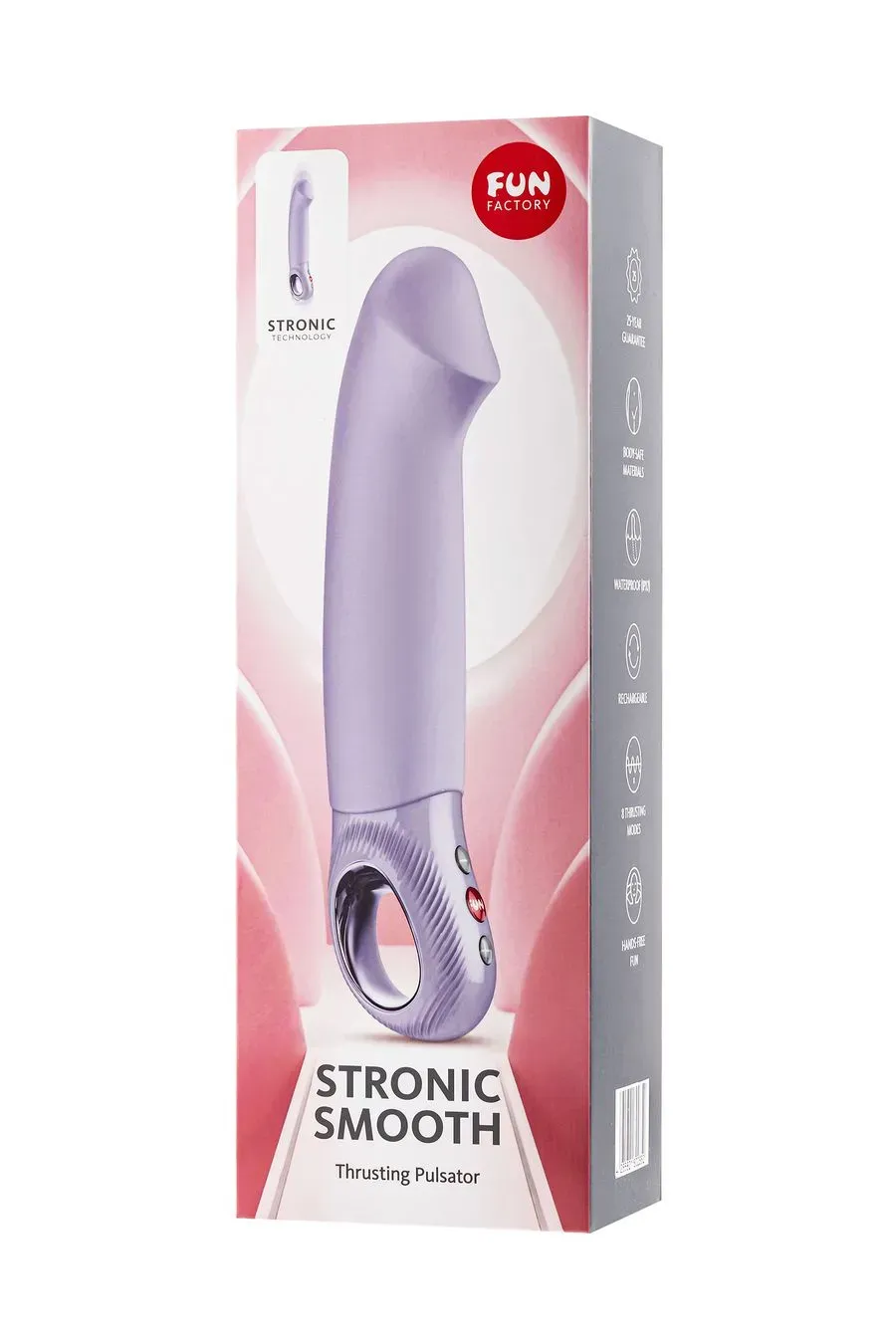 пульсатор fun factory stronic smooth, силикон, сиреневый, 21 см в 