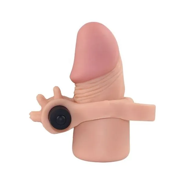 насадка на член lovetoy pleasure x-tender 7 inch, с вибрацией в 