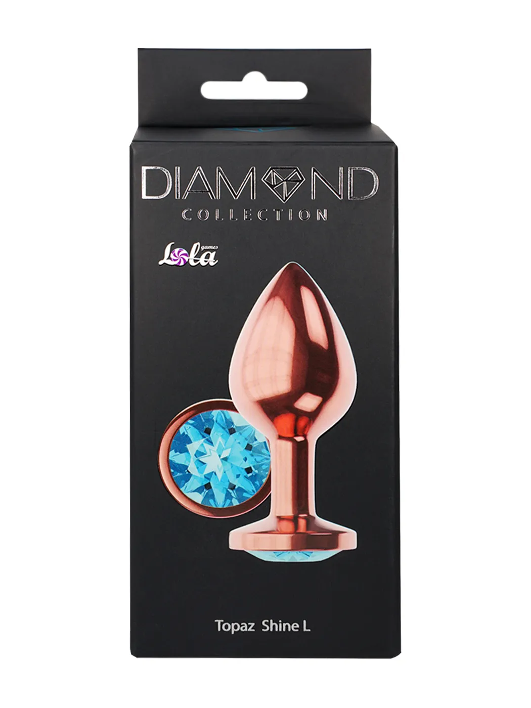 анальная пробка diamond topaz shine l розовое золото 4026-02lola в 