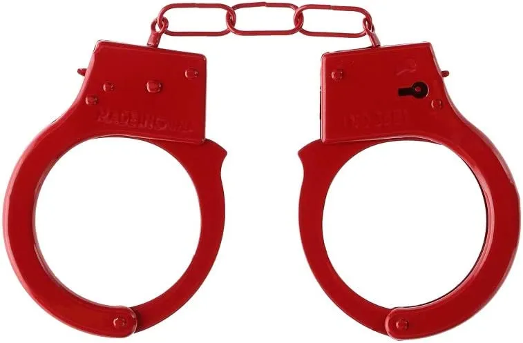 металлические наручники beginner's handcuffs, красные в 
