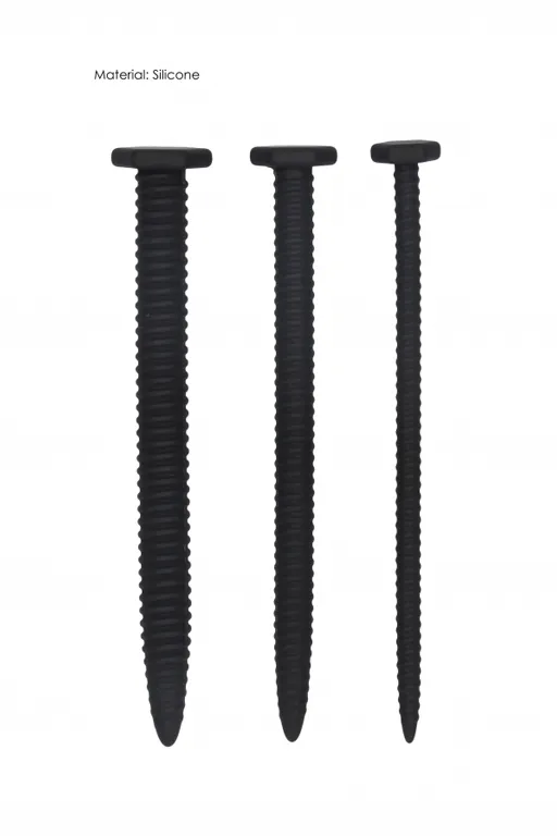 набор из трех стимуляторов уретры (струн) silicone screw plug set в 