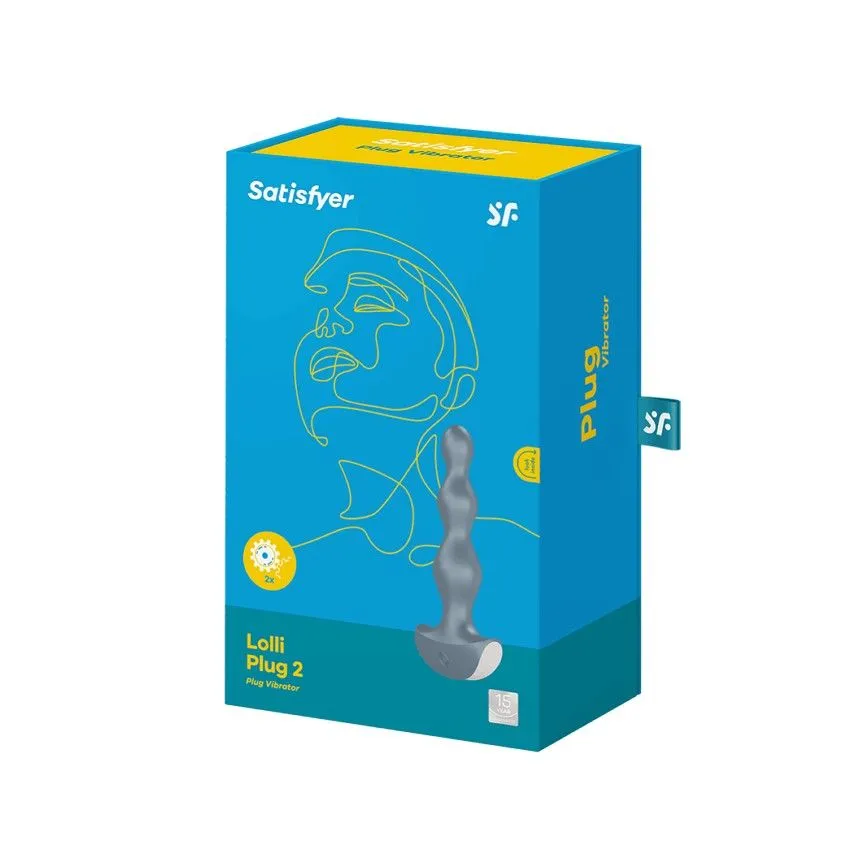 пробка анальная с вибрацией satisfyer lolli plug 2, голубая в 