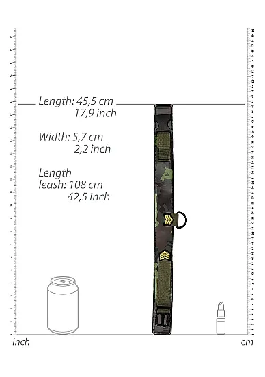 ошейник с поводком collar with leash - army theme в 