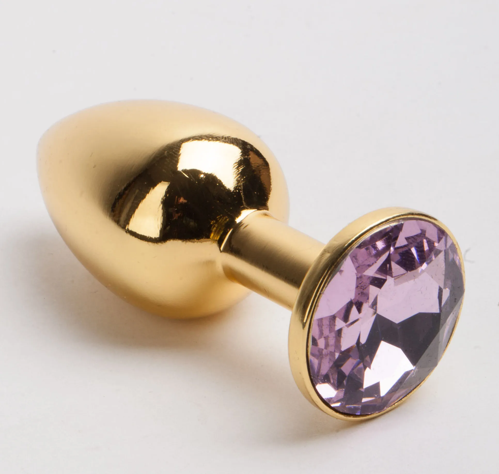 анальная пробка золото со вставкой розовый страз s 47006-mm в 