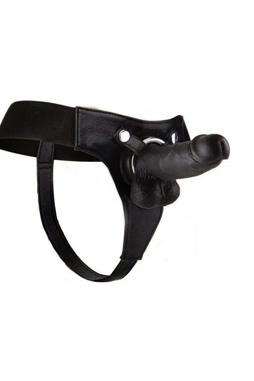 страпон с кожаными трусиками realistic - 8 inch в 