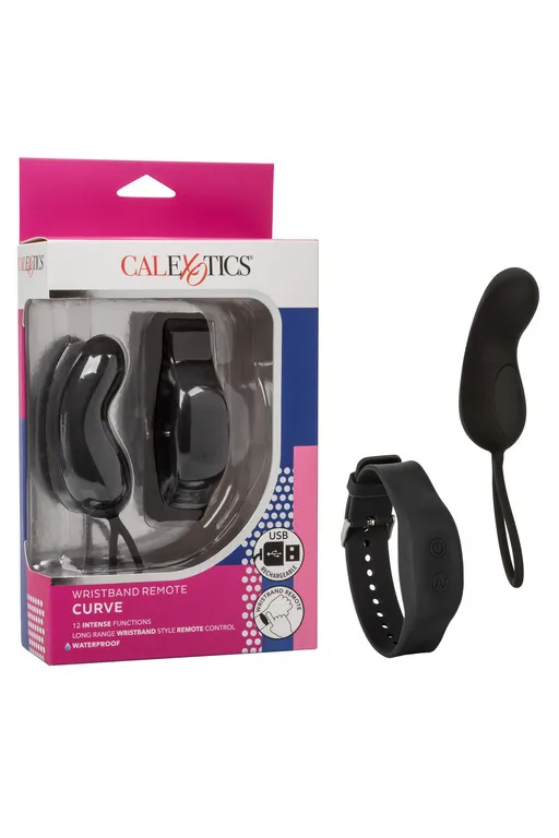 Компактный вибромассажер с управлением при помощи браслета Wristband Remote Curve