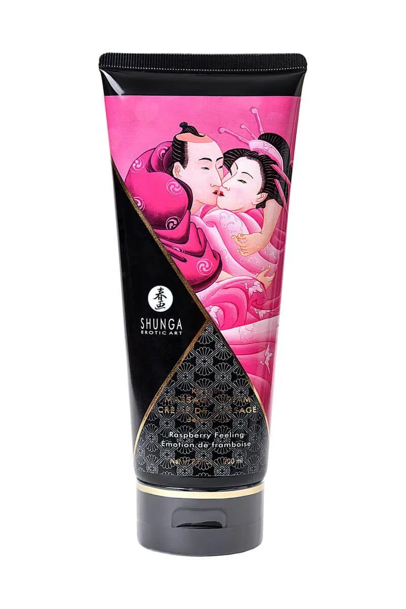 массажный крем shunga raspberry feeling, 200 мл в 