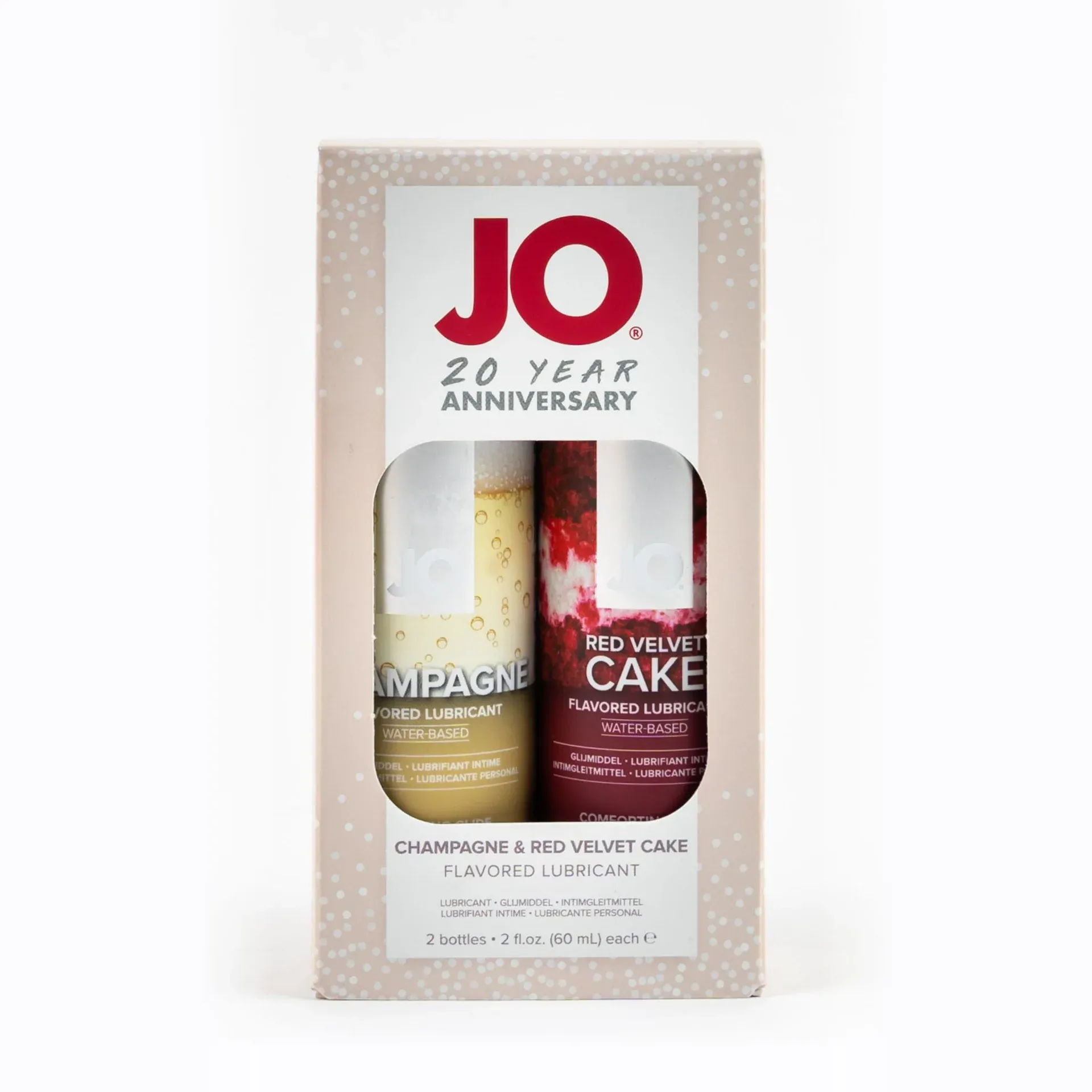 Лимитированый набор из вкусовых гелей "JO": Champagne 60 mL + Красный бархат/Red Velvet Cake