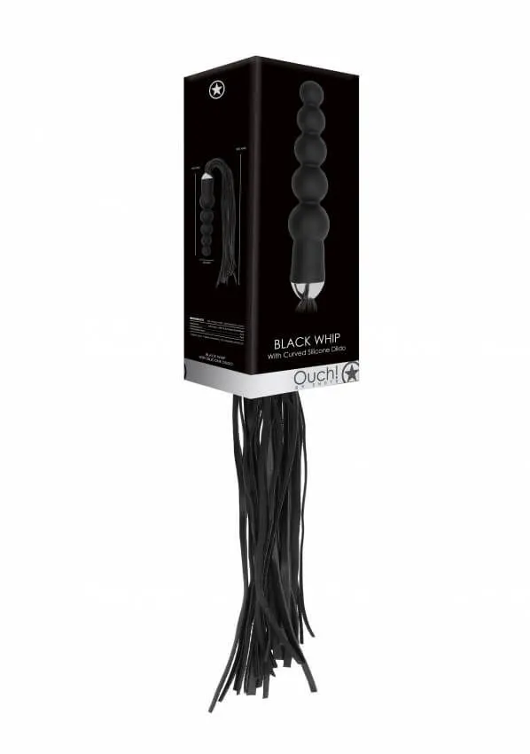 ананальный стимулятор с плёткой shots media, чёрный в 