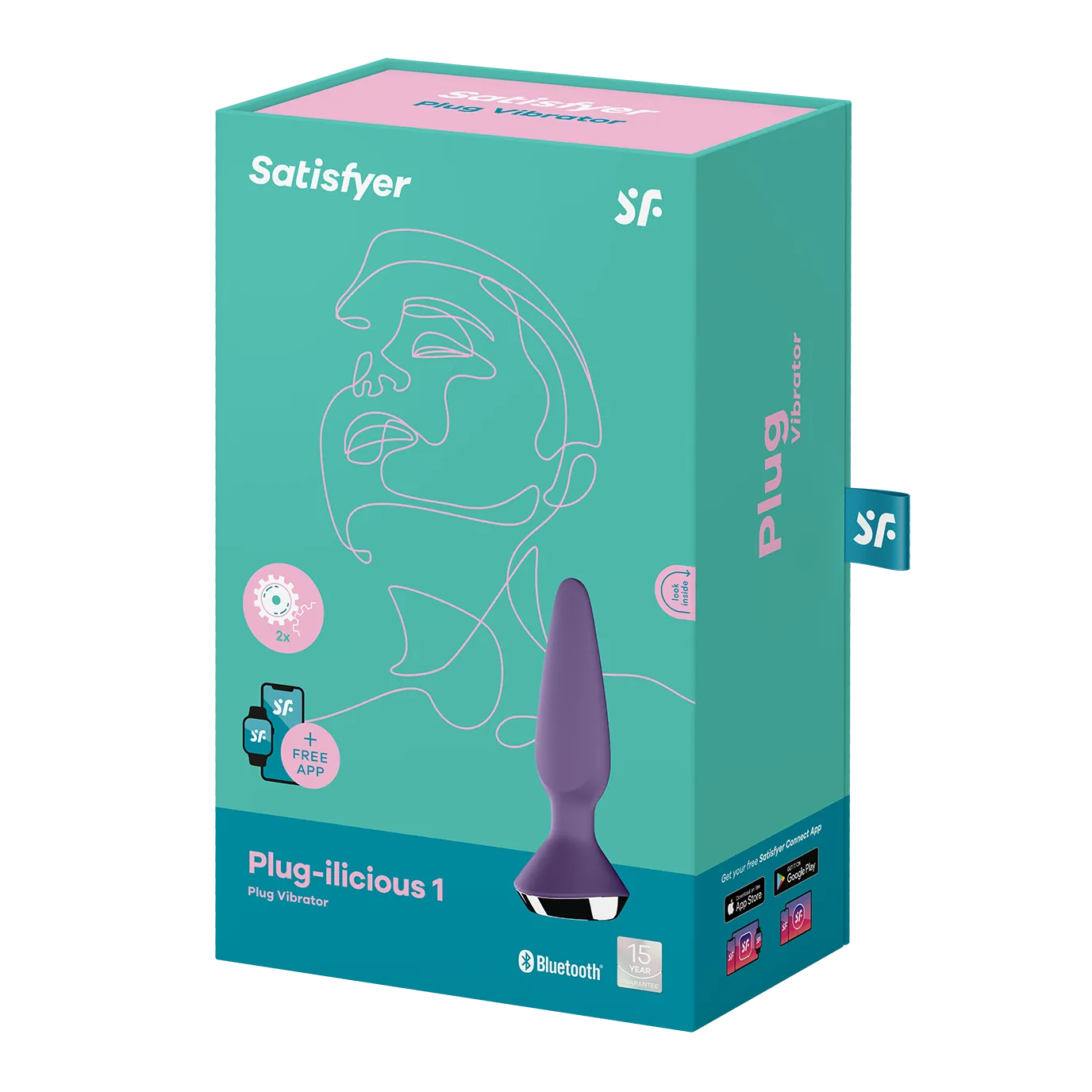 анальная пробка с вибрацией satisfyer plug-ilicious 1 connect app purple 003221sa в 