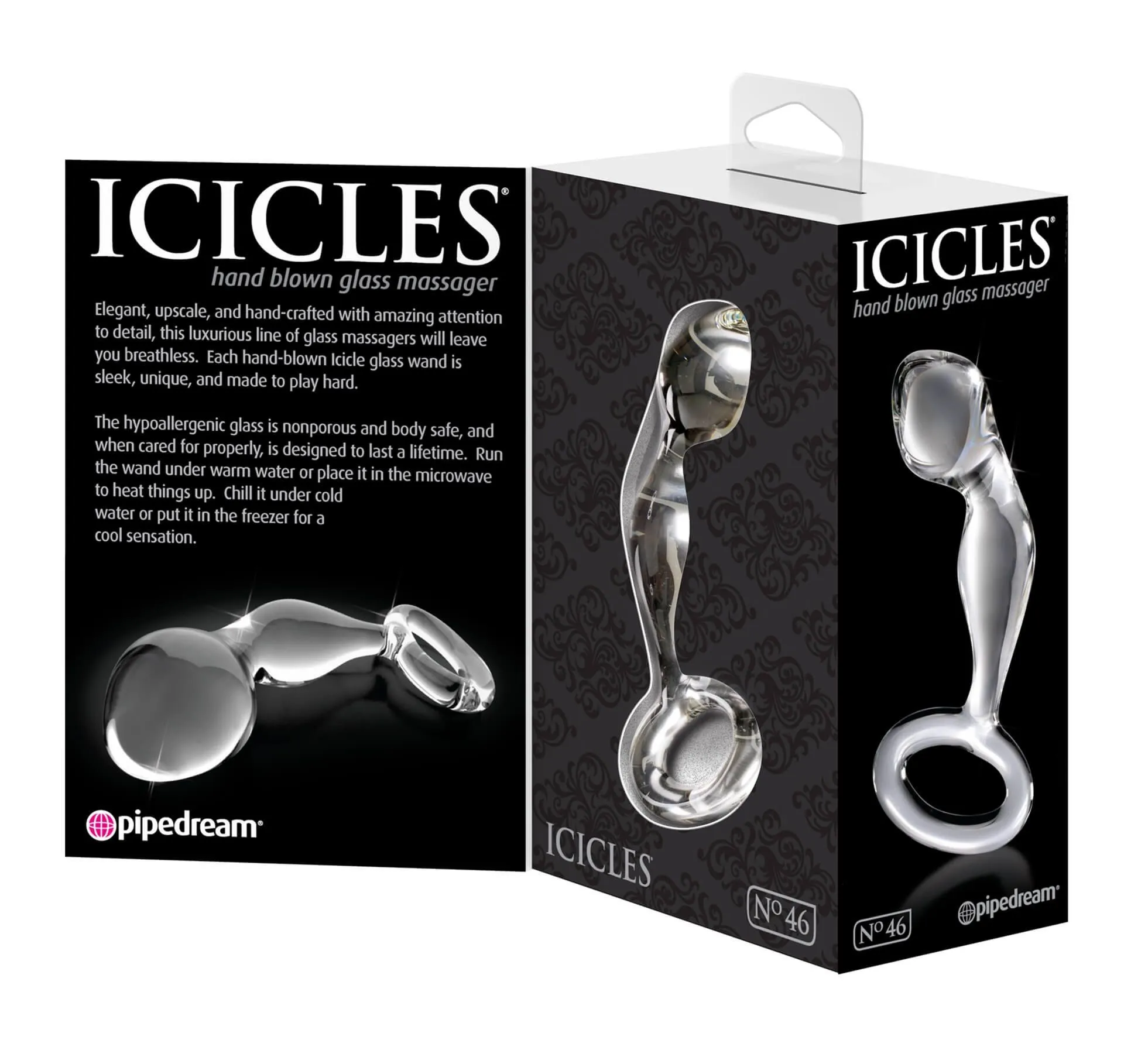 анальная пробка pipedream icicles №46, прозрачная в 