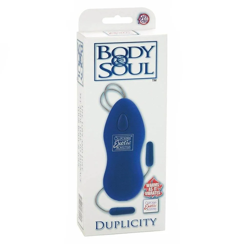 вибропули california exotic novelties body & soul duplicity, синие в 