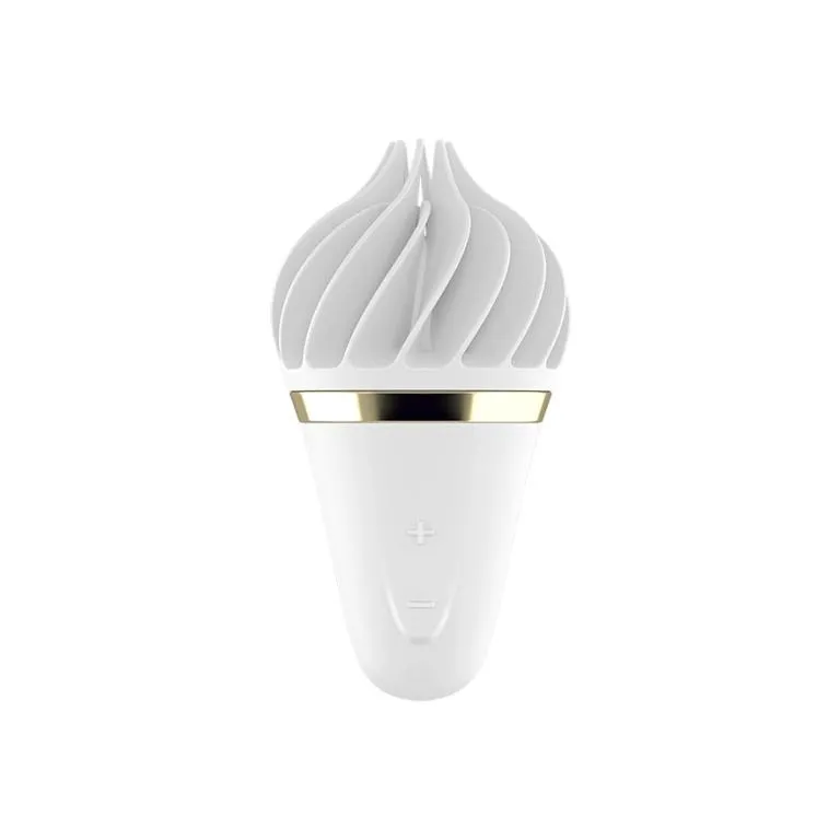 мини стимулятор sweet treat - белый с золотым в 