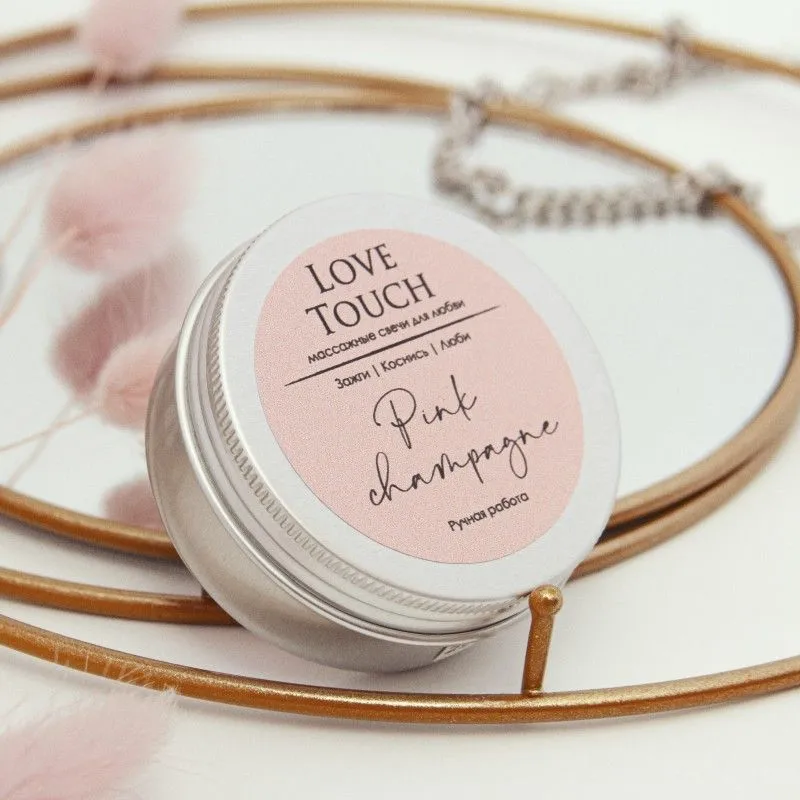 свеча массажная love touch розовое шампанское, 50 мл в 