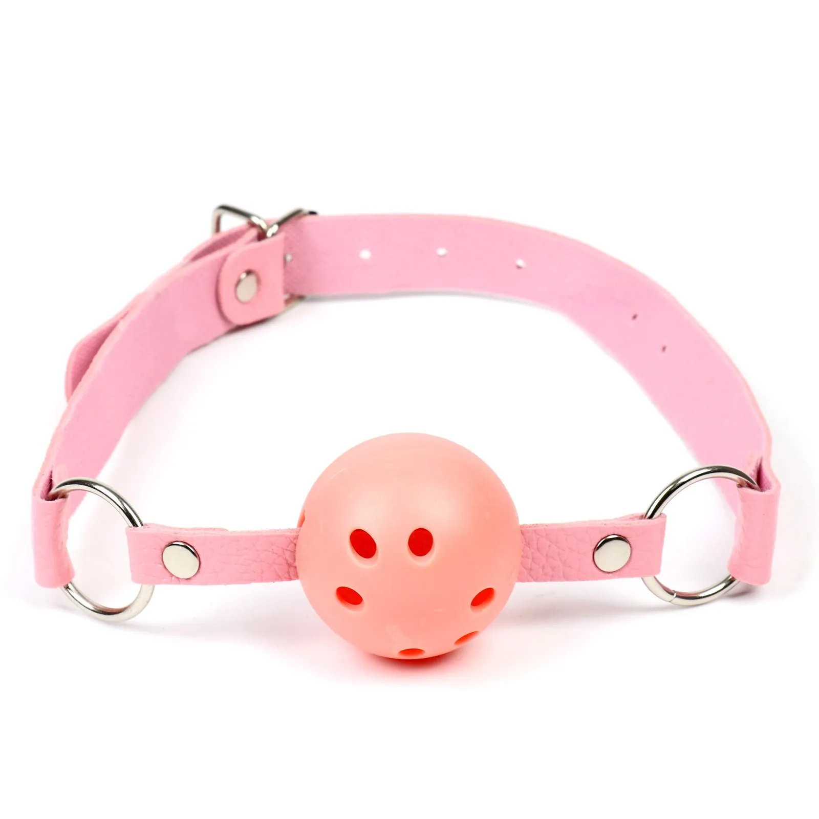 кляп бдсм оки-чпоки, классический, пвх, экокожа, розовый 50×4,5 см в 