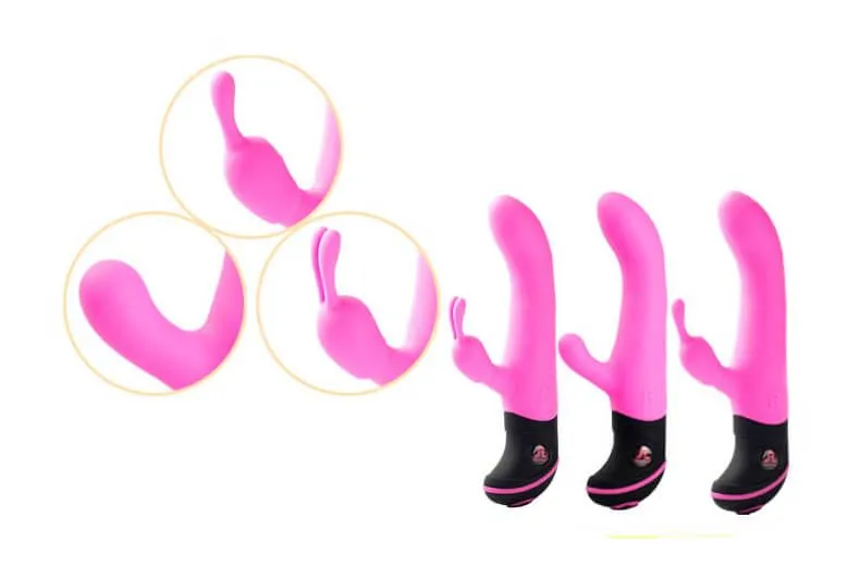 вибратор adrien lastic butch cassidy с насадками, розовый в 