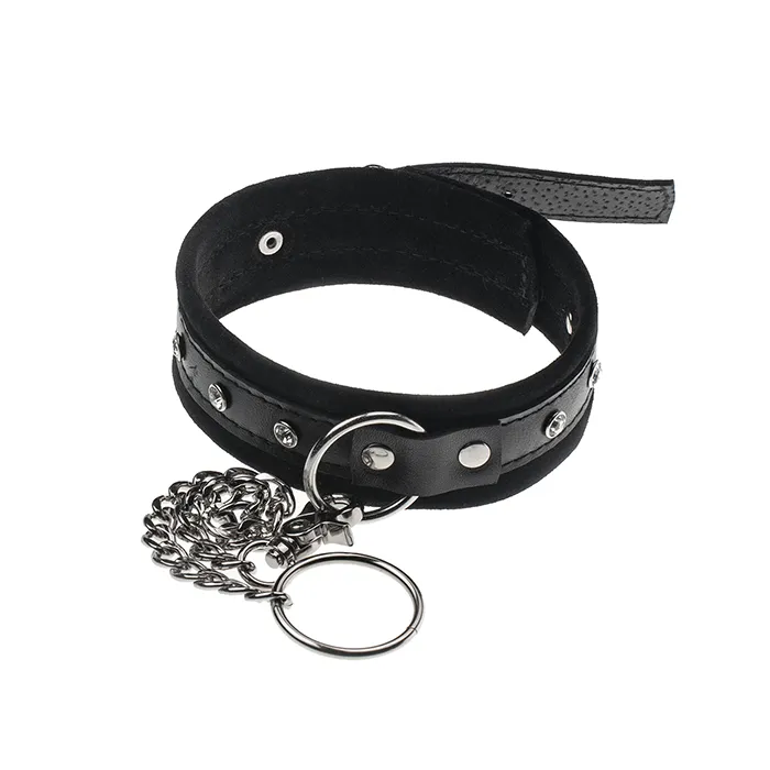 ошейник-таблетки, замша, чёрный в 