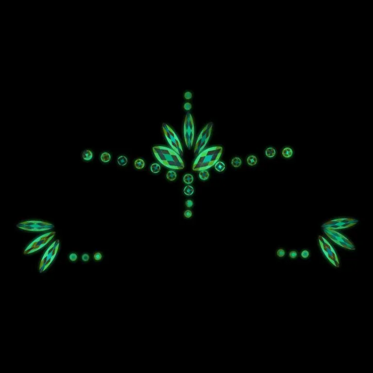 декоративное украшение (камни) на клеевой основе body jewelry stickers - face - glow in the dark - o в 