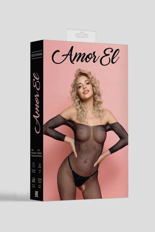 Эротическое кетсьюит (боди-комбинезон) esponela со стразами xl/xxl в 