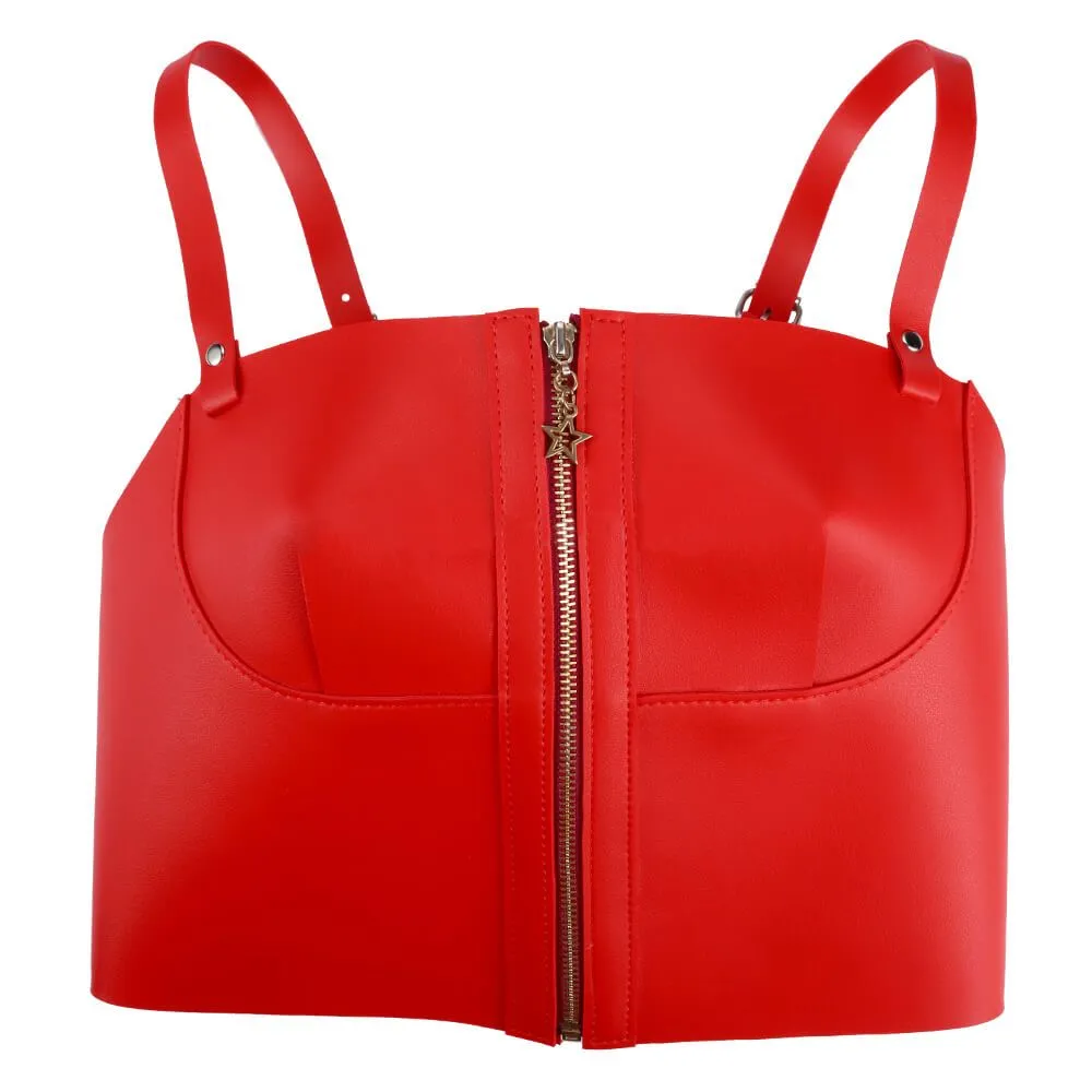 Эротическое корсет на молнии lapin rose harness, красный в 