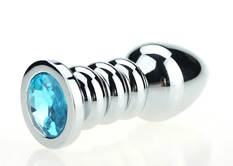 пробка металл фигурная серебро с голубым стразом 10,3х3,8см 47423-1mm в 