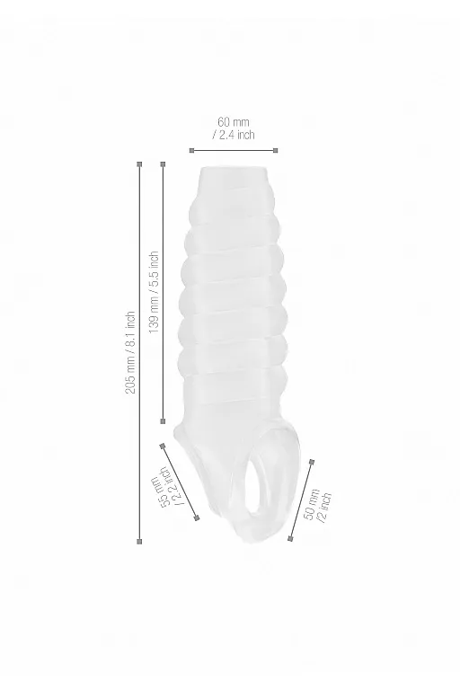увеличивающая насадка на пенис открытого типа no. 21 dong extension в 