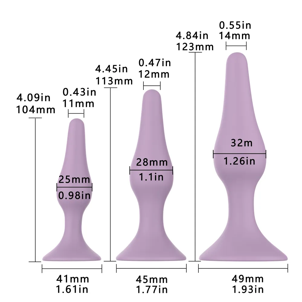 набор анальных пробок pink rabbit cameron, 3 шт., силиконовые, лавандовые в 