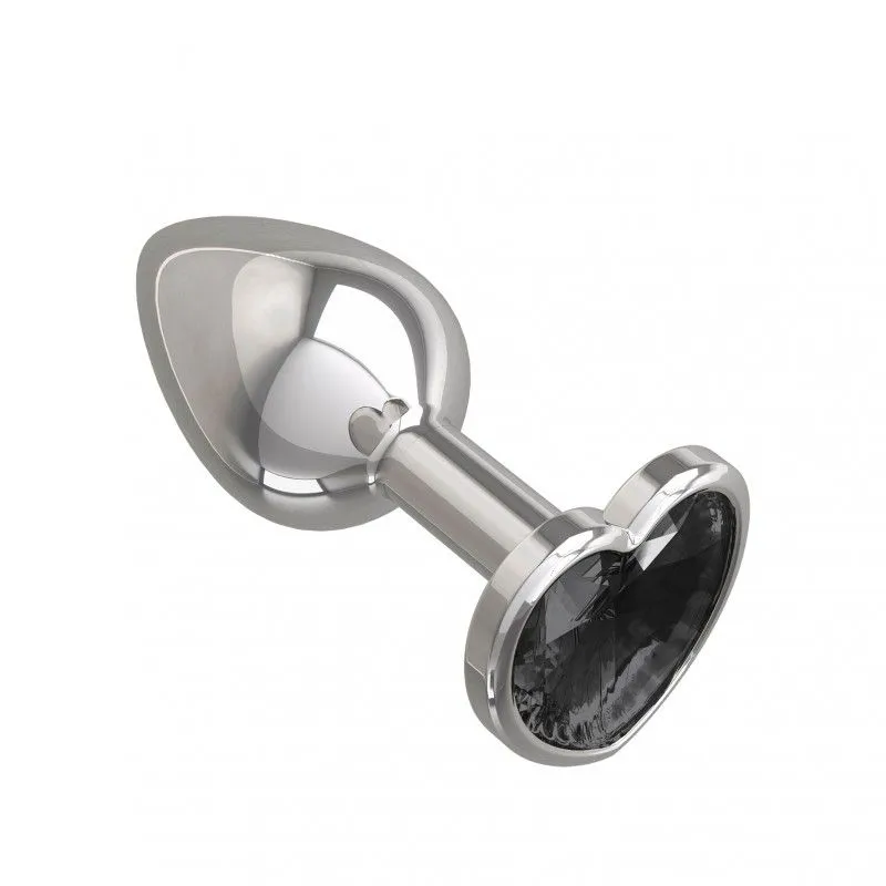 втулка анальная silver с черным кристаллом в 