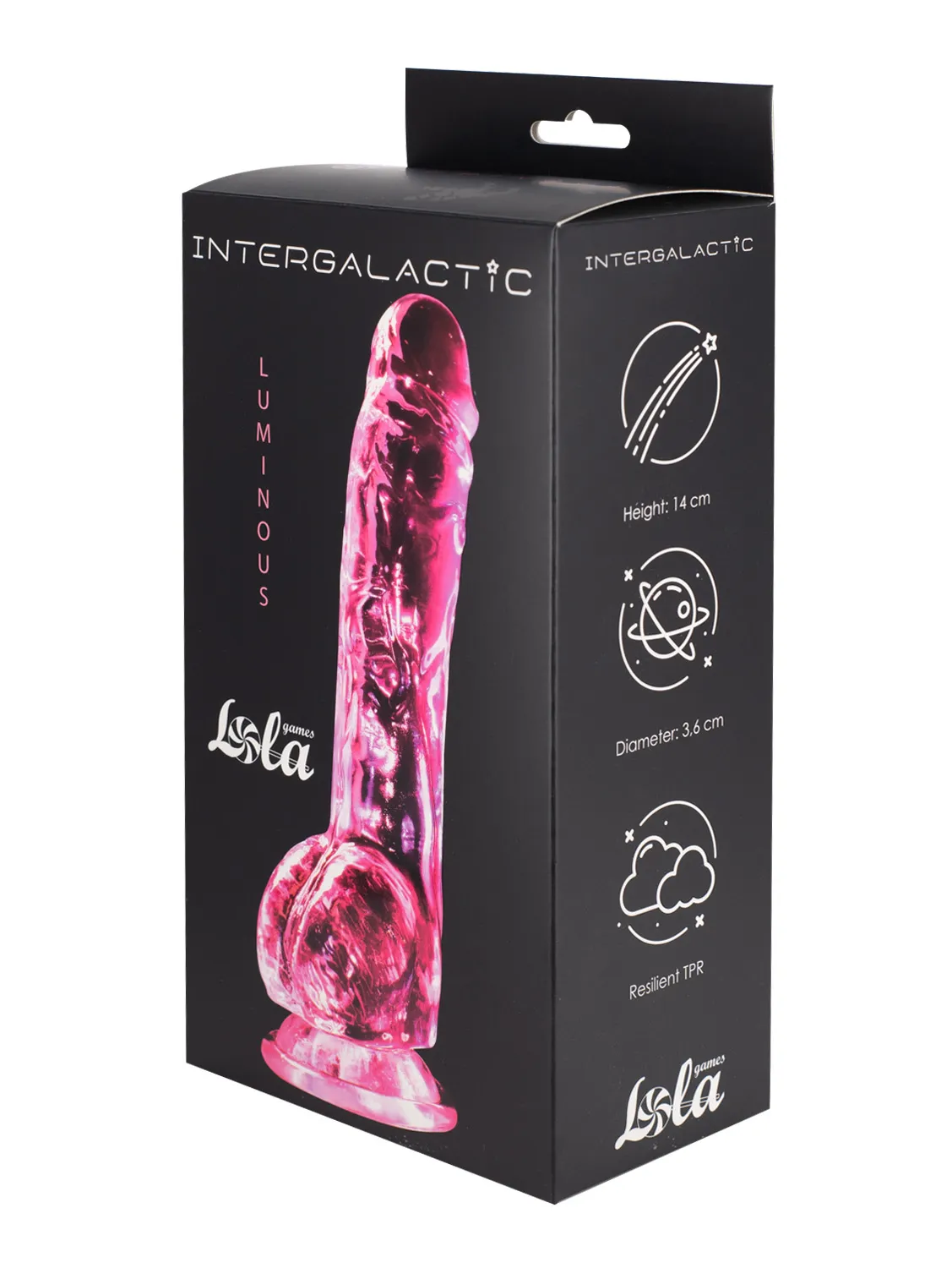 прозрачный дилдо intergalactic luminous pink 7086-01lola в 