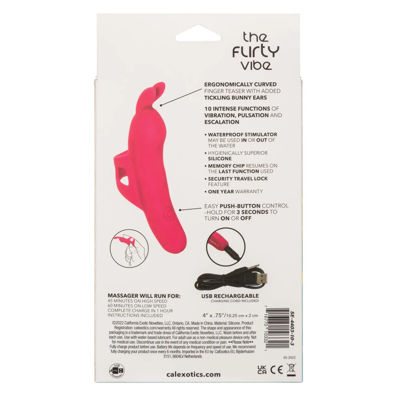 мини вибромассажер на палец neon vibes the flirty vibe в 