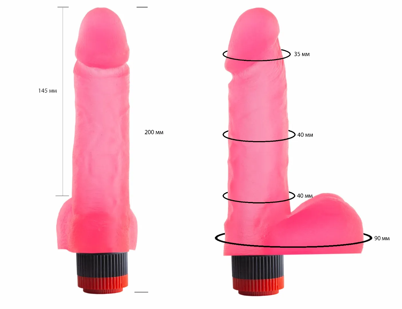 вибратор гелевый розовый 221400ru в 