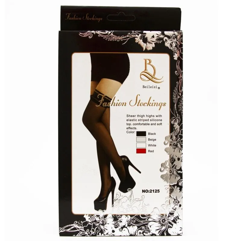 Эротическое чулки с широкой резинкой на силиконе в 