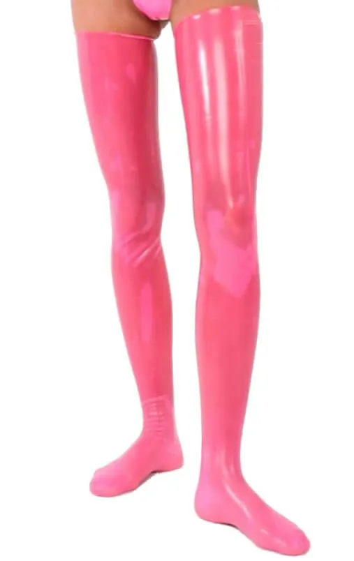 Эротическое чулки из латекса latexas розовые, l в 