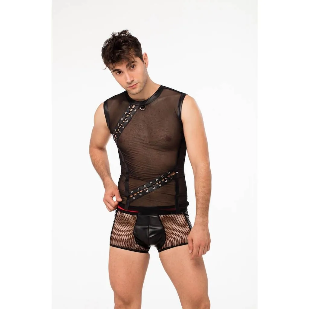 Эротическое футболка lapin rose с элементом шнуровки, размер s в 