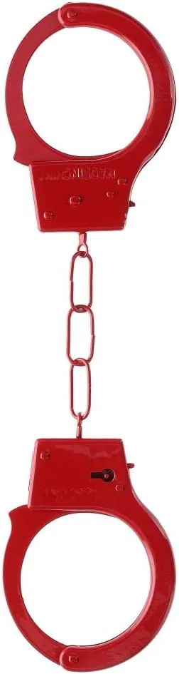 металлические наручники beginner's handcuffs, красные в 