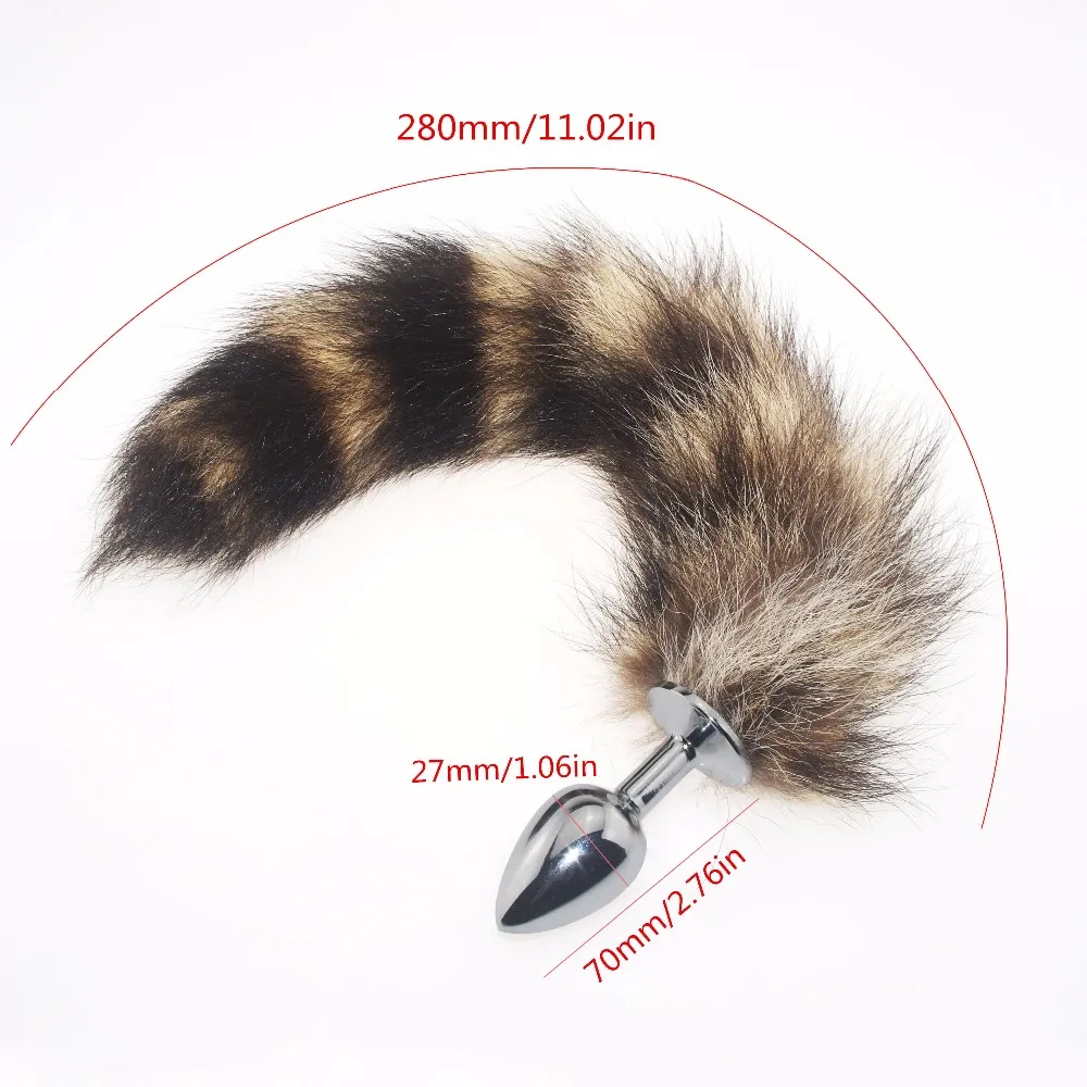 пробка металлическая с полосатым хвостом размер s 47153-mm в 