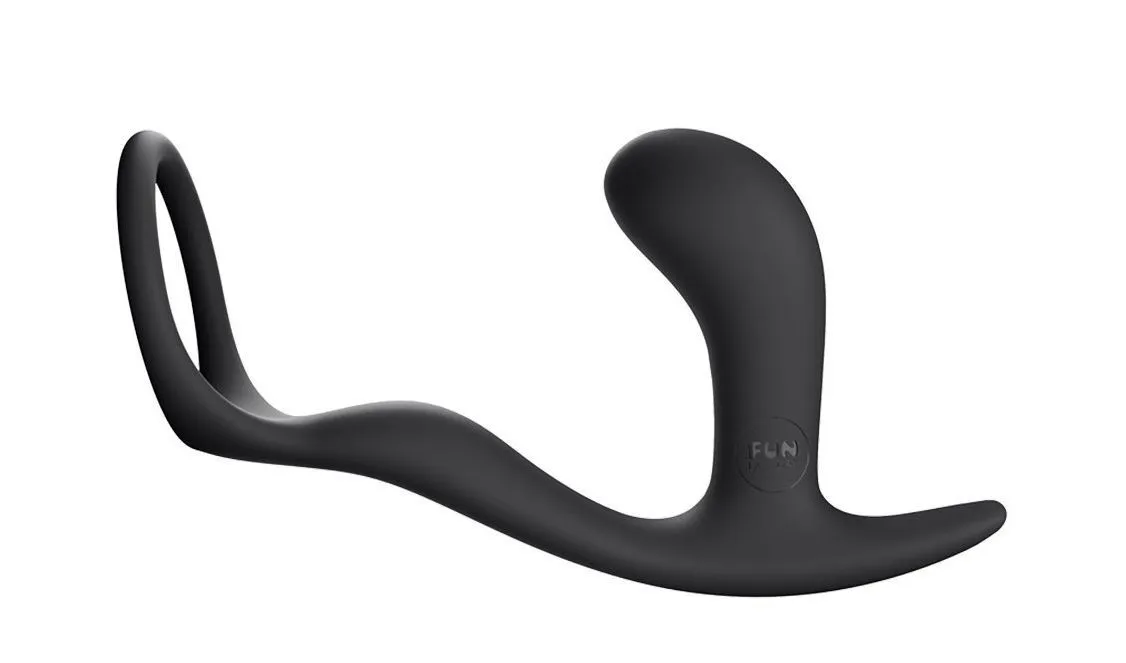 Кольцо эрекционное с пробкой Fun Factory Bootie Ring, чёрное