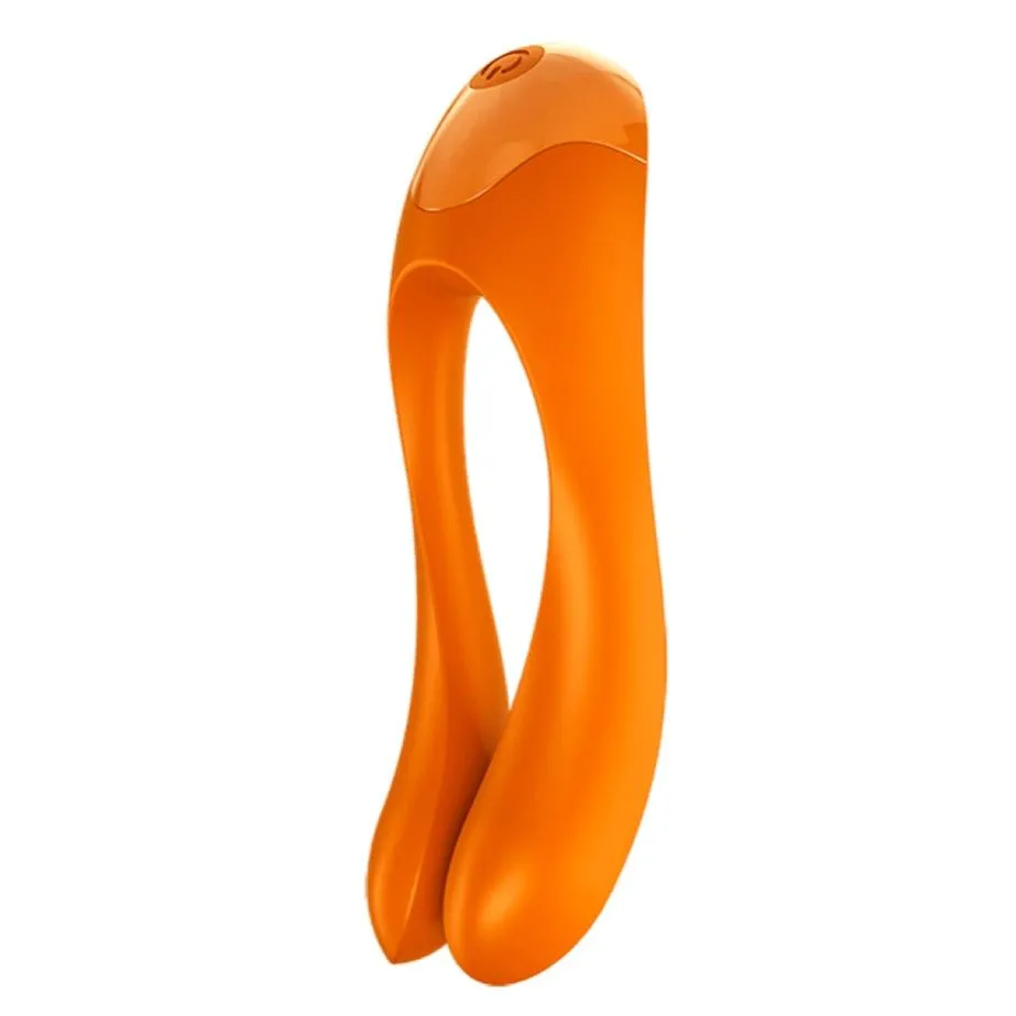 мини-вибратор на палец satisfyer candy cane, оранжевый в 