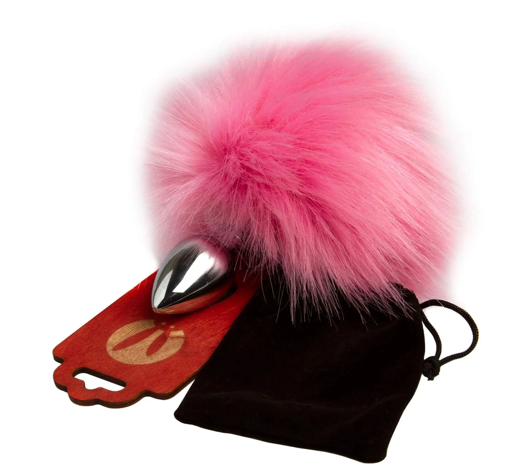 анальная пробка pinkrabbit с хвостом кролика, розовая в 